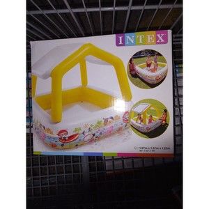 Intex children's inflatable square pool with removable awning